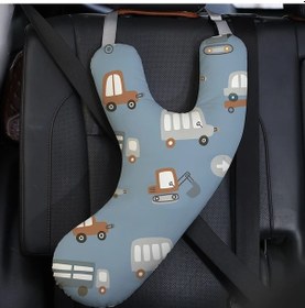 Resim Fochsia Mavi Y Şekilli Emniyet Kemeri Boyun Yastığı Uzun Yolculuklar İçin Ayarlanabilir 