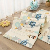 Resim Kalınlaştırılmış Bebek Gezdirme Matı, Katlanabilir Toksik Olmayan Kokusuz Köpük Oyun Altlığı Ayı Desenli 180*150*1cm 