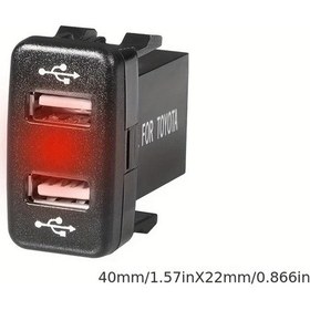 Resim Chuangyinshop Ftux-r For Toyota Araç Usb Şarj Cihazı 18w Çift Usb Portlu Dijital Voltmetreli 