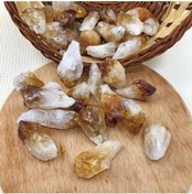 Resim Kolyeucum Cüzdan Boy Işlenmemiş Ham Doğal Sitrin Taşı ( Bolluk Ve Bereket Taşı ) - Klckt0088 