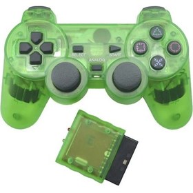 Resim Yeşil-kablosuz Gamepad Sony Ps2 Denetleyicisi İçin Playstation 2 Konsolu Joystick Çift Titreşim Şok Joypad Kablosuz Controle 