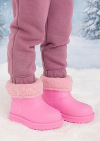 Resim Su Geçirmez İçi Kürklü Kız Çocuk Eva Yağmur Kar Botu Pembe 