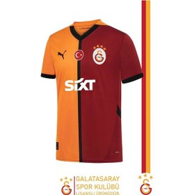 Resim Galatasaray Lisanslı 24/25 Sarı Kırmızı Parçalı Kişiye Özel Forma Aslan Baskılı Ahşap Kutulu Sarı - Kırmızı 