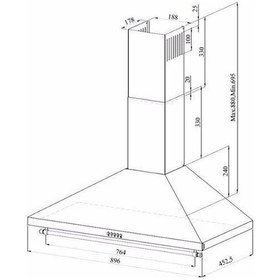 Resim GL General GLD 039RS Rustıc 90 Cm Siyah Rustik Davlumbaz 