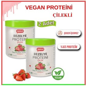 Resim Sweetwell Çilek Aromalı Vegan Bezelye Proteini Tozu 2 x 400 G 