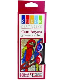 Resim Südor Su Bazlı Cam Boyası 10 Renk x 15 ML. Çok Renkli 