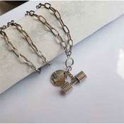 Resim TONSTYLE Ts000869 - Halter Figürü "ben Güçlüyüm" Mesajı Yazısı Paslanmaz Çelik H.ürün Erkek Kolye 74 Cm 