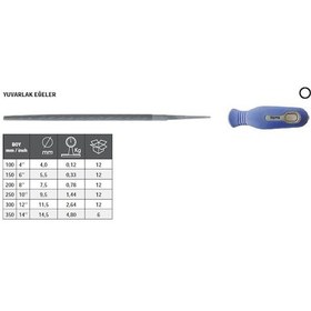 Resim Tome Saplı Yuvarlak Eğe Orta Diş 350mm 