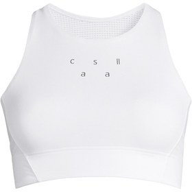 Resim Casall 22951-001 Iconic Longline Sports Br Kadın Beyaz Bisiklet Yaka Sporcu Sütyeni 