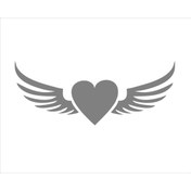 Resim SEÇ Kanatlı Kalp Sticker Çok Amaçlı Sticker 