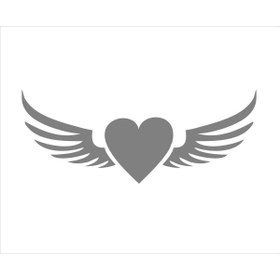 Resim SEÇ Kanatlı Kalp Sticker Çok Amaçlı Sticker 