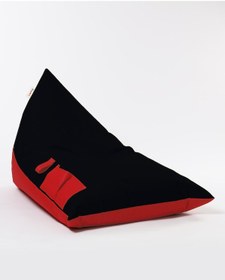 Resim Earmut-Magaza Earmut Piramit Şezlong Puf Çift Taraflı Armut Koltuk Siyahkırmızı 