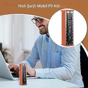 Resim Şarj kutusu çıkarılabilir kasa, mobil şarj kasası kaynak yok | 22.5W Kaynak Pil Tutucu Depolama Kaplaması Yok | Şeffaf hafif 2 usb bağlantı noktası cep telefonu powerbank manşonu 
