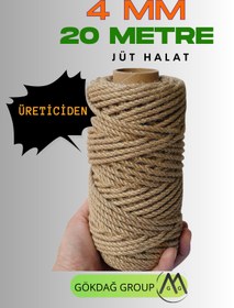 Resim GÖKDAĞ GROUP 4 MM 20 Metre Jüt Halat Dekoratif Hasır İp 