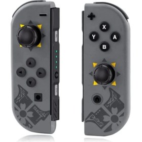 Resim Cosmostech Ns Switch Uyumlu 2'li J-C Joycon Pad Controller Gamepad oyun kolu Siyah Desenli 