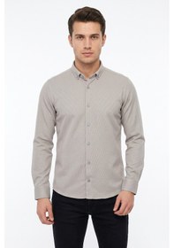 Resim Advante Erkek Spor Slim Fit Uzun Kol Petek Dokulu Gömlek Bgl-st05483 Taş 