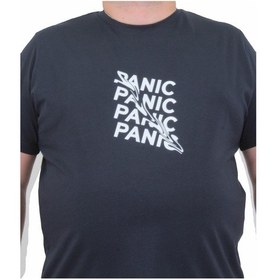 Resim Moc Grande Mocgrande Erkek Büyük Beden Sıfır Yaka Tişört Panic 24135 Lacıvert-Lacıvert Lacivert 