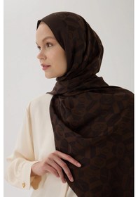 Resim Valentino Orlandi Logo Serisi Monogram Şal - 06244 Acı Kahve 