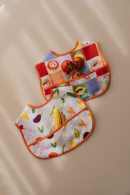 Resim Oh La La Koala For Little Ones Turuncu Biyeli 2li Sıvı Geçirmez Mama Önlüğü 6-36 AY 