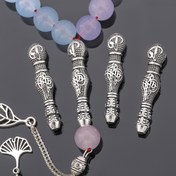 Resim 5 Adet Püskül Çift Taraflı Desenli Dikey Delik Boncuklar 36mm Vintage Silindir Gevşek Aralık Boncukları Eskitme Kabak Başlı Uzun Boş Boncuk Dekoratif Üç Boyutlu Düz Delikli Duvarcıklar Takı Yapımı için Uygun Bileklikler, Kolyeler, Halhallar, Küpeler, Saç Aksesuarları, Telefon Zincirleri, Anahtarlık ve Giysi Aksesuar Malzemeleri 