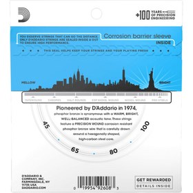 Resim D'Addario Phosphor Bronze 4 Telli Akustik Bas Gitar Teli (45-100) 