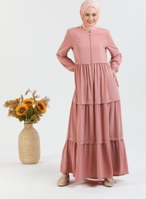 Resim Kat Detaylı Bol Kesim Ferace Pembe | 20683 - 42 / Pembe 