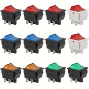 Resim 6 adet KCD4 DPST ON-OFF 4pin Rocker Tekne Anahtarları 16A/20A AC 250V/125V Araba Motosiklet için Uygun 2 Konumlu KCD4 Rocker Anahtarları ON-OFF 