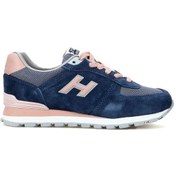 Resim Hammer Jack Hakiki Deri Koyu Indigo-Pudra Kadın Spor Ayakkabı - 545251843 