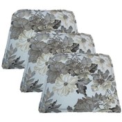 Resim Knsz sırt minderi 3 lü mazlum çiçek gri kumaş cırtlı tel sandalyesi sırtı için 