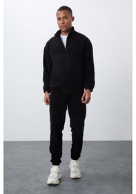 Resim Tommy Life Siyah Kalın Yumuşak Dokulu Comfort Fit Nakışlı Erkek Eşofman Takım - 85269 Siyah 