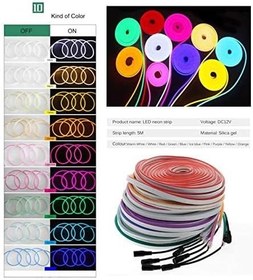 Resim Neon Işık Şerit LED 12V 6 * 12mm Esnek Silikon IP67 Su Geçirmez YEŞİL 