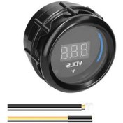 Resim Lurrea 52mm Araç Voltmetresi - 8-18v Dijital Led Gösterge, Alarmlı - Otomobil, Kamyon, Motosiklet 