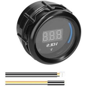 Resim Lurrea 52mm Araç Voltmetresi - 8-18v Dijital Led Gösterge, Alarmlı - Otomobil, Kamyon, Motosiklet 