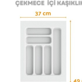 Resim Çekmece İçi Kaşıklık Ve Kepçelik Düzenleyici Beyaz 37x49 Cm 36,5x40 Cm Kadar Kesilebilir Beyaz 