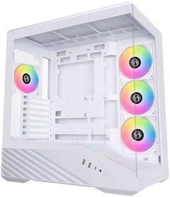 Resim Lian Li V100 ATX Mid-Tower PC Kasası, 4 x 120 mm ARGB PWM Fanlar Önceden Kurulmuş, LED RGB Şerit, Temperli Camlı Ekran Platformu, Destek 420mm GPU'lar, 360mm Radyatör, Optimize Edilmiş Hava Akımı 