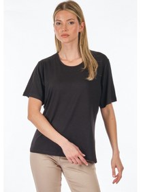 Resim Desen Sıfır Yaka Siyah Kadın T-shirt 23123786 001 