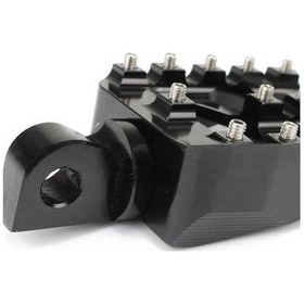 Resim Pazly Dayanıklı Siyah Gümüş 2 Parça Çivili Off-road Motosiklet Ayaklık Takımı Aksesuarları 