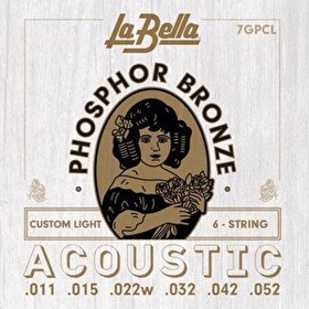 Resim La Bella 7GPCL Akustik Gitar Teli (11-52) 
