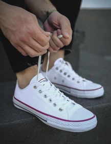 Resim Oksit Beyaz - Gnx Uso Günlük Spor Düz Taban Erkek Keten Sneaker 