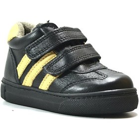 Resim Onlo Ayakkabı S.260 Deri Siyah Sarı Ortopedik Erkek Bebek Sneaker Siyah - Sarı 