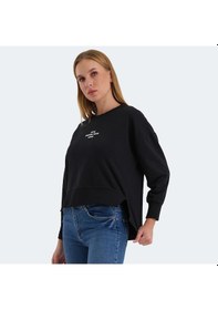 Resim Slazenger VITAL Oversize Kadın Oversıze Siyah Sweatshirt 