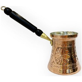 Resim Paşa İşlemeli 6 Kişilik Bakır Cezve 