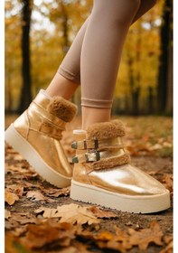 Resim Çift Tokalı Kalıntaban Kadın Bot Bronz 