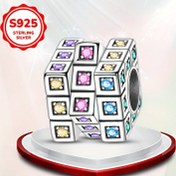 Resim 1 adet S925 Gümüş Orijinal Renkli Boncuk Küp Boncuk DIY Takı Yapımı için, Bileklikler, Kolyeler, Küpeler için El Yapımı Takı, Benzersiz Boncuk Tasarımı, El Sanatları Boncuk Malzemeleri 
