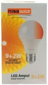 Resim NİSALUCE EAMP-074/BK 9+2W E27 BEYAZ-KIRMIZI LED AMPUL (5264) 