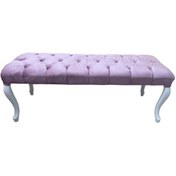 Resim 120 cm Lükens Ayaklı Puf (Bench) Ağaç İskelet-Kapitoneli 