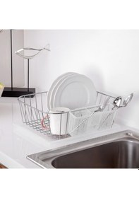 Resim Tek Katlı Tabaklık Bulaşıklık Krom Kaşıklıklı Gümüş 
