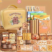 Resim Capybara-Themed Stationery Gift Set - Pufferfish Tasarımı Kalem Kutusu, Vurgulayıcılar, Not Defteri, Dizüstü Bilgisayar ve Daha Fazlası İçerir - Hafif, Geniş Uçlu, Okul, Doğum Günü veya Arkadaş Hediyesi İçin İdeal, Öğrenciler İçin Hediye | Çizimli Kılıf 