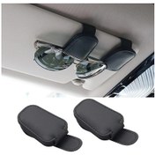 Resim Meridiangoods Siyah 2'li Suncaraccl Manyetik Güneş Gözlüğü Askısı Vizör Klipsli 