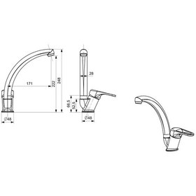 Resim Layer Eviye Bataryası Uzun Boru Krom 